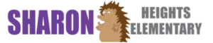 Sharon Heights Elementary logo featuring a friendly cartoon hedgehog.