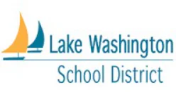 The Lake Washington School District logo features two stylized sailboats and the district name in blue text.